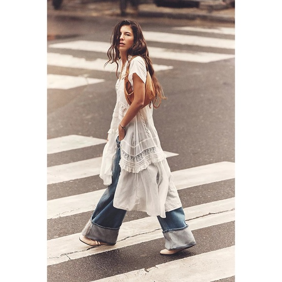 Oli & Hali Off White Square Neck Sheer Lace Trim Maxi Top | Tied To You - Picture 7 of 7